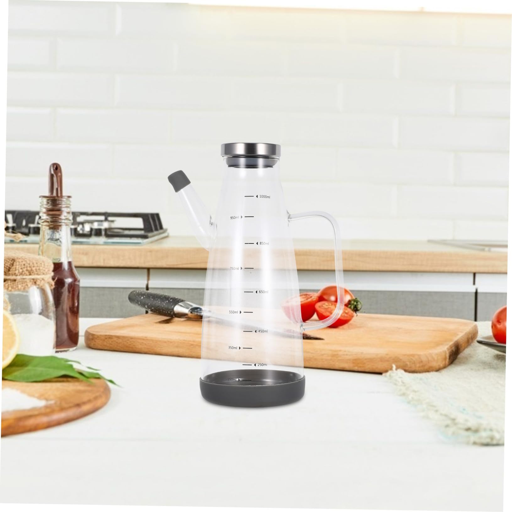 TOYANDONA 34oz Dispensador de Aceite y Vinagre de Cocina Botella de Vidrio Dispensador Anti-goteo para Salas de Cocina Aceitera Reutilizable para Cocinar