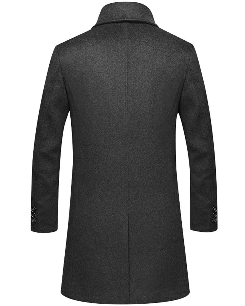 Męski płaszcz wełniany Slim Fit płaszcz biznesowy płaszcze trencz, Styl 2 szary, S