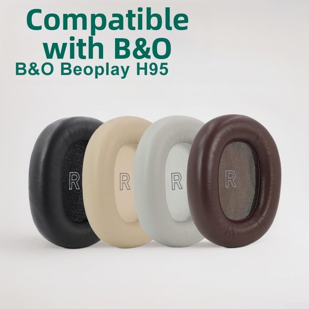 Zoegneer Almohadillas de repuesto para auriculares B&O H95 con cancelación de ruido con espuma viscoelástica, fundas de piel de proteína para un ajuste cómodo y seguro y fácil instalación, color negro