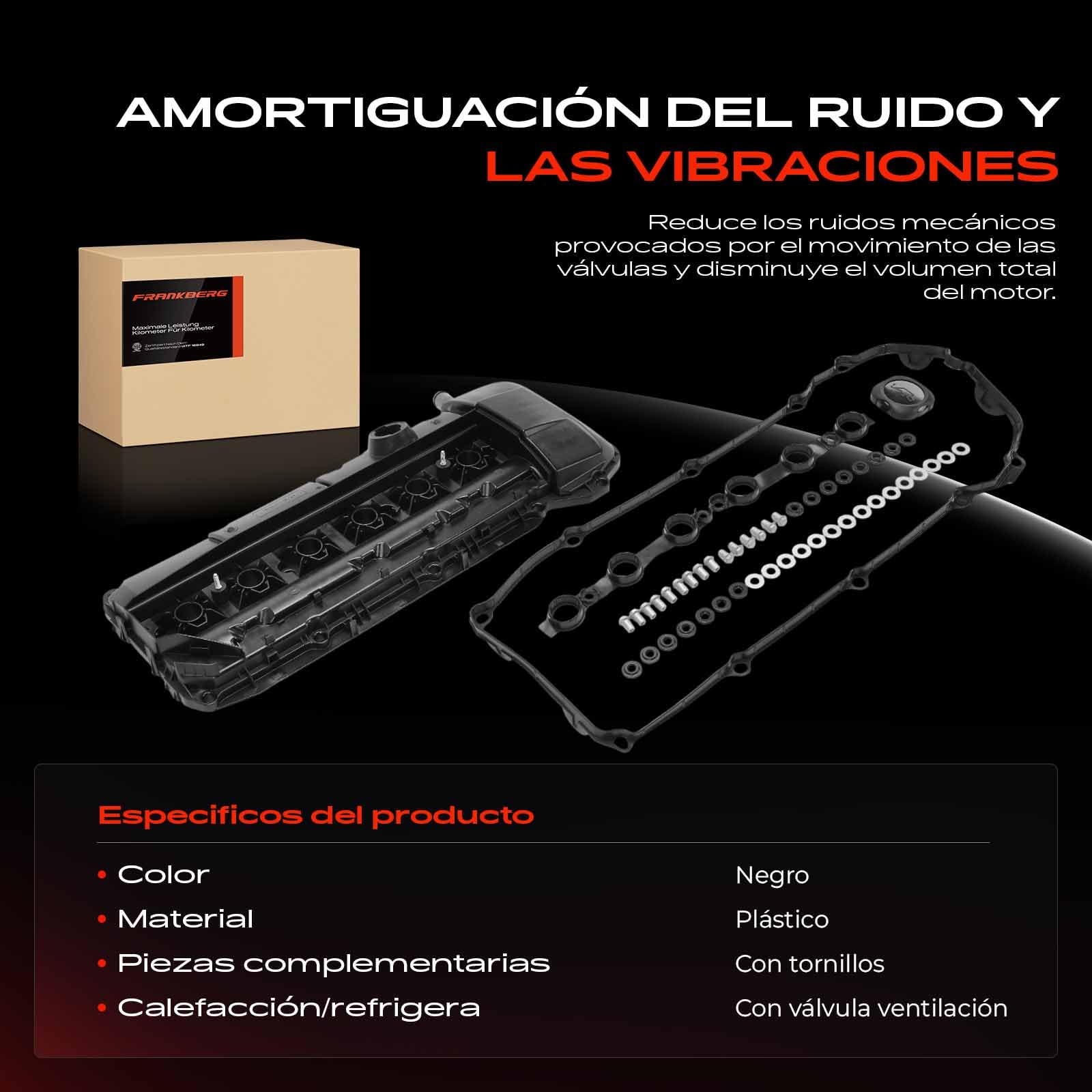 Frankberg Tapa de válvulas | Compatible con: Serie 3 E46, X5 E53, Serie 3 Convertible E46, Serie 7 E65 E66 E67, Serie 3 Coupé E46, Serie 5 E39