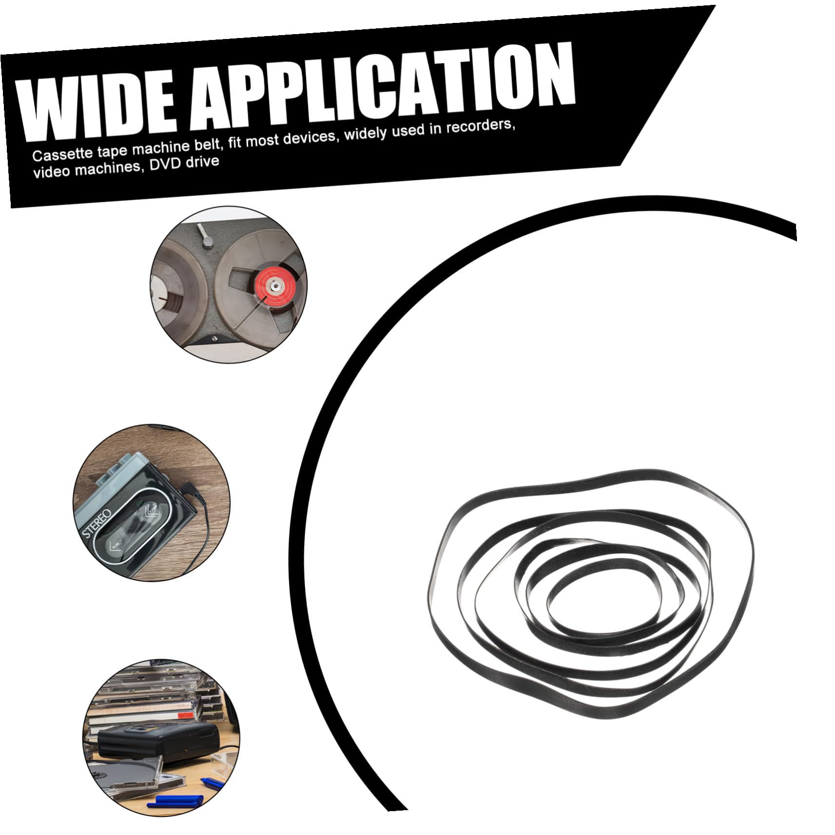 50 pezzi Cinghie in Gomma per Registratori Cassette Piatte Resistenti Kit Ricambio per Lettori Videoregistratori e Dvd Drive Cinghie Anti-deformazione per Uso Quotidiano e