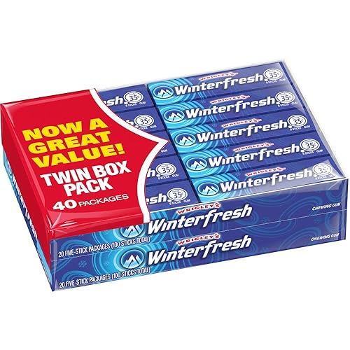 WRIGLEY'S WINTERFRESH - Goma de mascar a granel, 5 barras (paquete de 40)