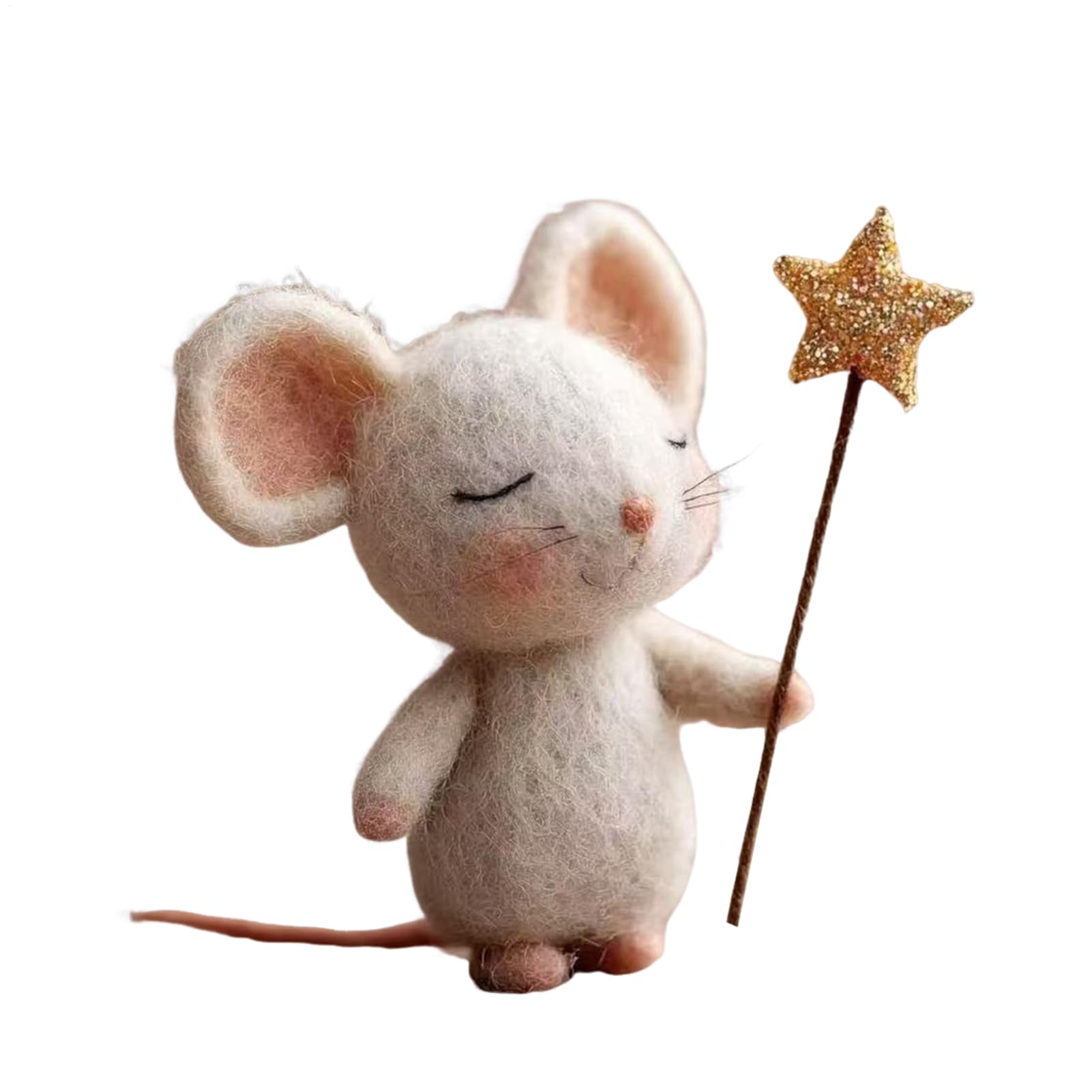 Genérico Ratoncito De Fieltro | Figura De Ratón De Sintió Navideño De 3,1 Pulgadas | Lindos Ratones De Estrella De Five Puntas De Fieltro Navideño para Decoraciones De Fiesta En Casa Y Regalo De Mesa