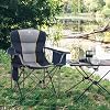 Silla plegable para camping LET'S CAMP Oversized con acolchado y estructura de acero de aleación en azul marino miniatura 3