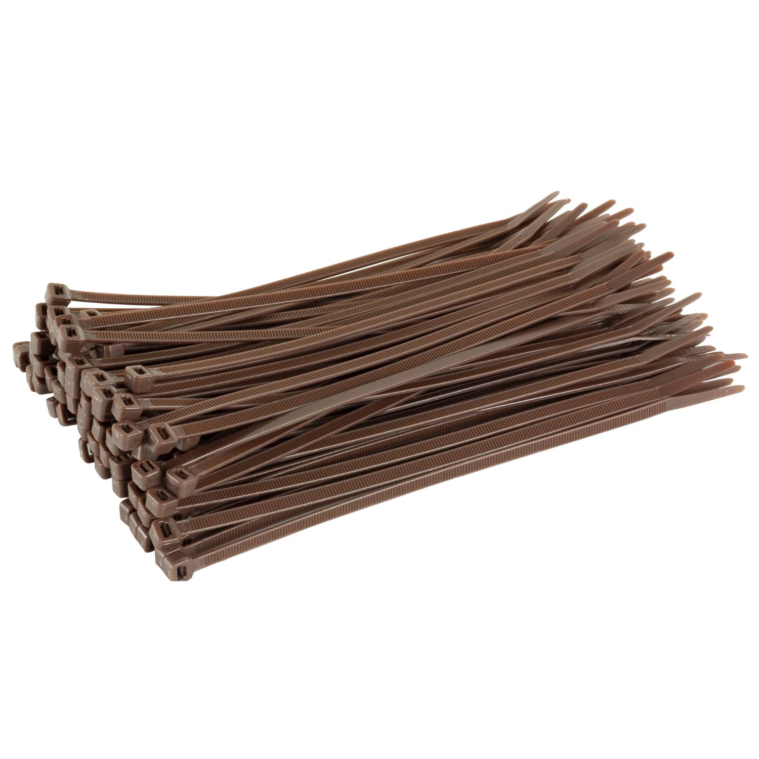 GTSE 8 Inch Brown Zip Ties, 100 Pack, 18lb Strength, UV Resistant Strong Nylon Cable Ties, Self-Locking 8" Tie Wraps