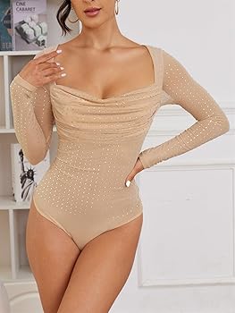 トップス josemoon SHEER BODY SUITS BEARUN Sexy Lace Bodysuit Jumpsuit See Through Mesh