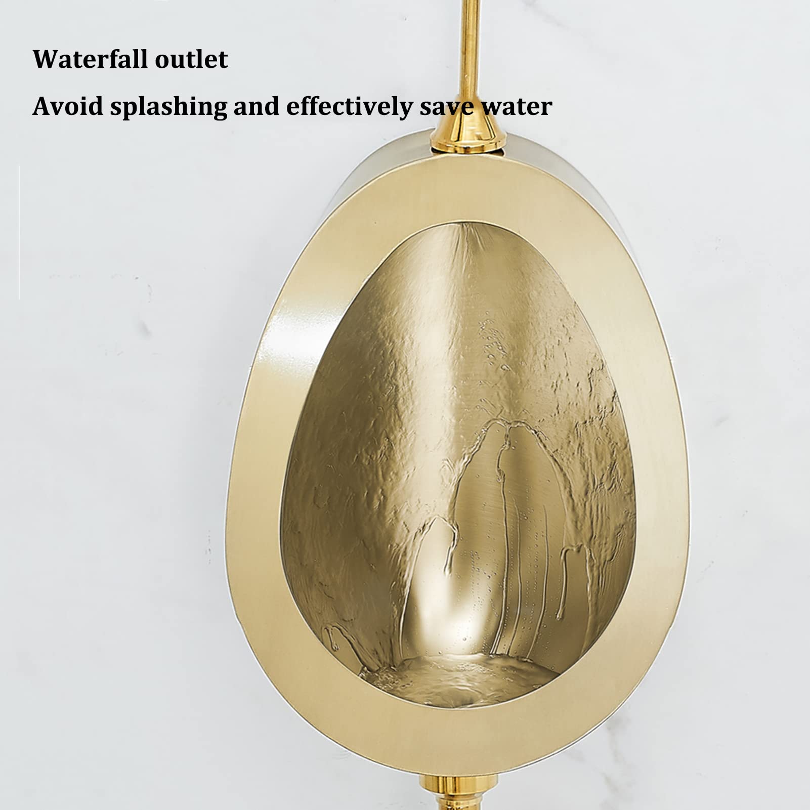 OTQEFTN Universal Flushing Type High-Efficiency Urinal, Stainless Steel Wall-Mounted Automatic Sensor Toilet Urinal, Bathroom and Public Toilet Urinal with Flush Valve, Deodorant