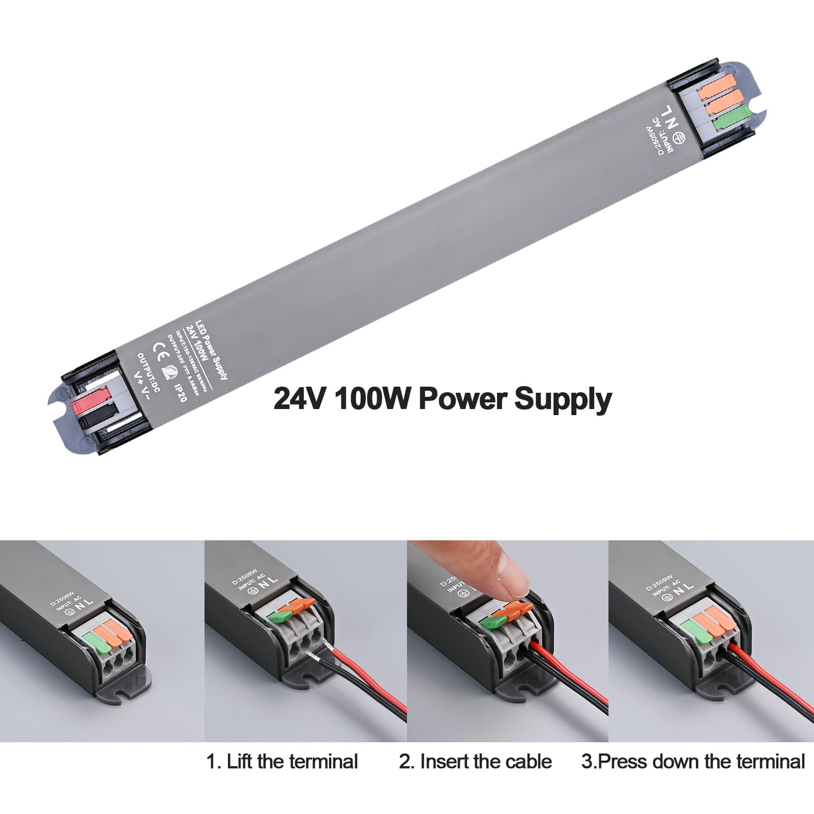 GOMING 24V 10M CCT Striscia LED COB Sintonizzabili Bianco 2700K-6500K Dimmerabile Con 24V 100W Alimentatore e Controller 576LEDs/M CRI 93+ IP20 Non Impermeabile Luci Nastro LED per Casa Decorazione