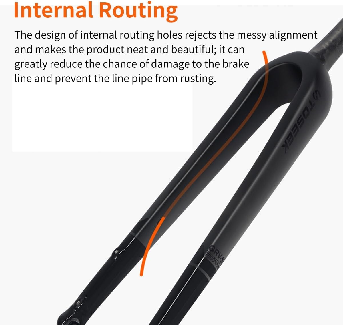 Gravel Bikes Rigid Forks 700C Road Bikes Fork 1-1/2" Tapered Full Carbon Bike Front Forks Disc Brake Bike Hard Fork 12 * 100mm Thru Axle 9 * 100MM Quick Release(QR)