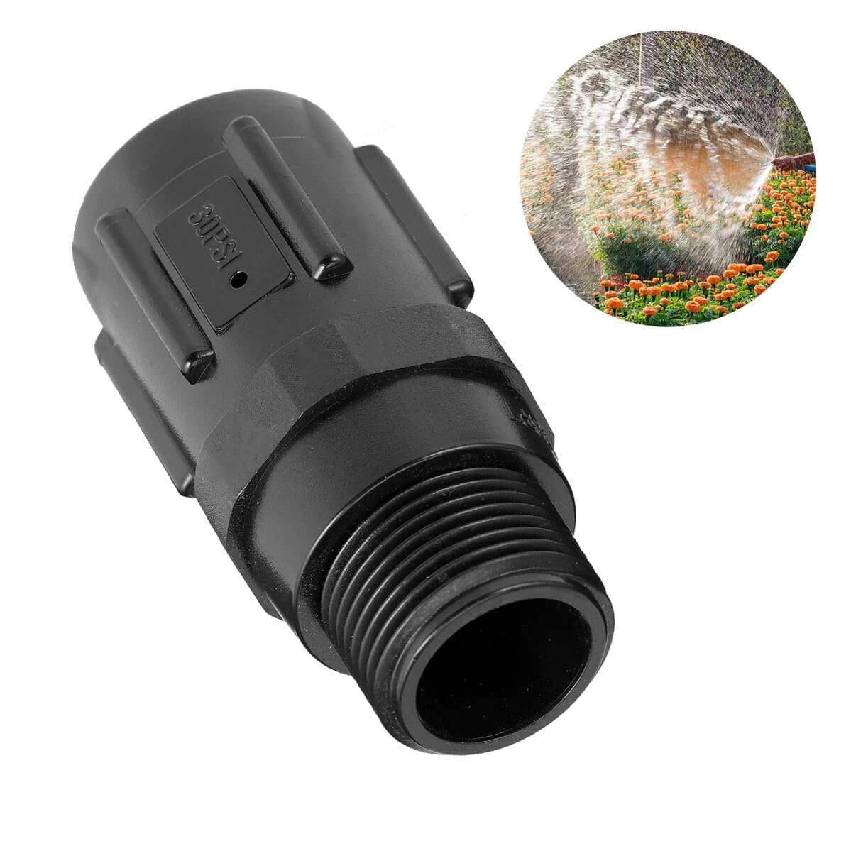 Réducteur de Pression Pression 30 Psi Intérieur et Extérieur Filetage 6 Mm en Plastique, Maintien du Débit D'eau Stable pour Système D'irrigation Goutte à Goutte pour Ferme