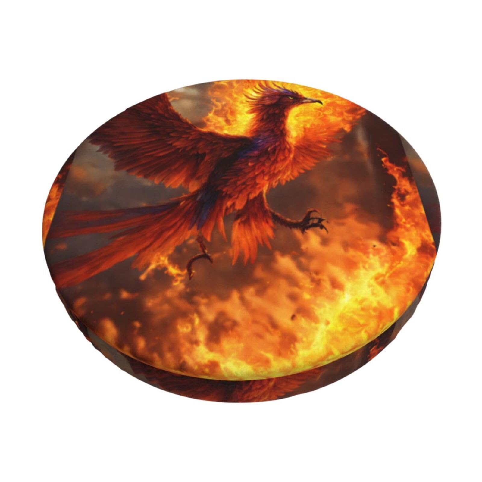 GUCHENP Phoenix Print Round Bar Chair Cushion Cover,Washable Chair Protector For Indoor Home Furniture Decor
