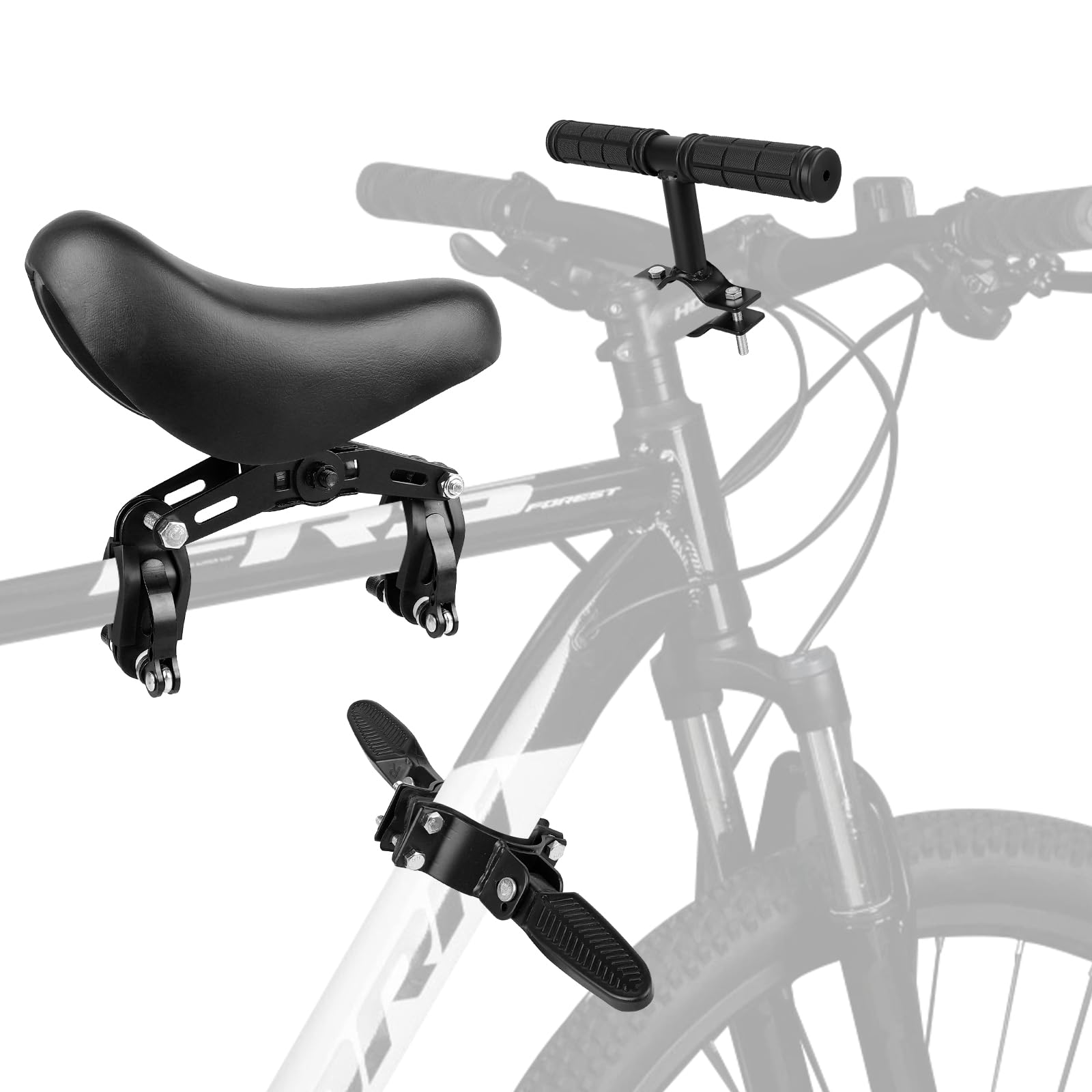Siège enfant avant pour vélo de montagne - Siège enfant avant avec guidon et pédale - Siège de vélo pour enfant avant - Siège de vélo amovible - Barre avant - Portable - Siège de vélo pour enfants