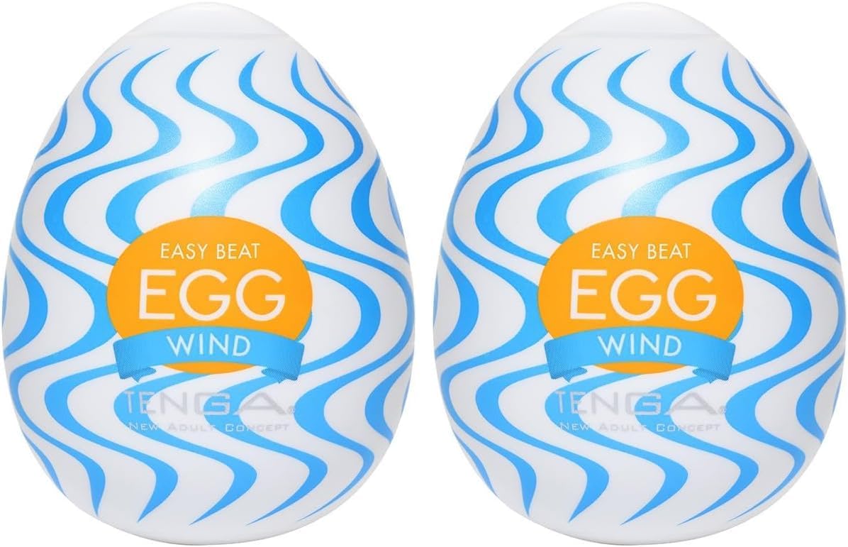 TENGA Disposable, One-Time Use Easy Beat Egg Male Portable Pleasure Device, Wind (Pack of 2)