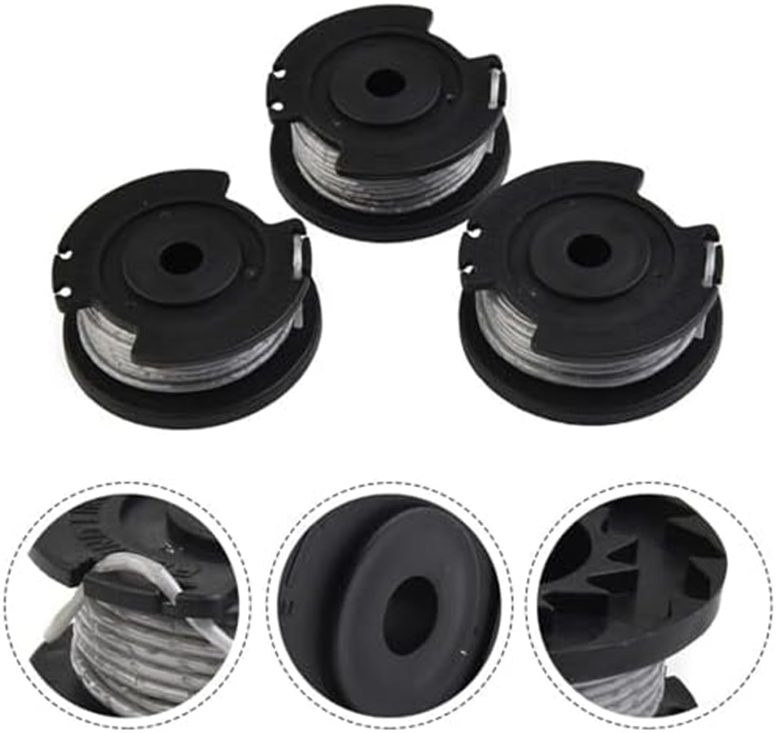 Automatyczna szpula kosiarki Szpula 3/9/15 Pack, dla linii 4M Easygrasscut 18V 23 26 18-230 18-260 1.6Mm średnica podkaszarka ogrodowa głowica tnąca części cewki(BLACK 9pcs)
