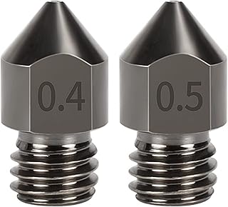 LANGshaw 20PCS MK8 Hardened Steel Nozzles M6 Thread 0.2 0.3 0.4 0.5 0.6 0.8 1.0mm 1.75MM Filament Compatible For 3D Printers Hotend CR10 Ender3 (Size : 0.4mm)