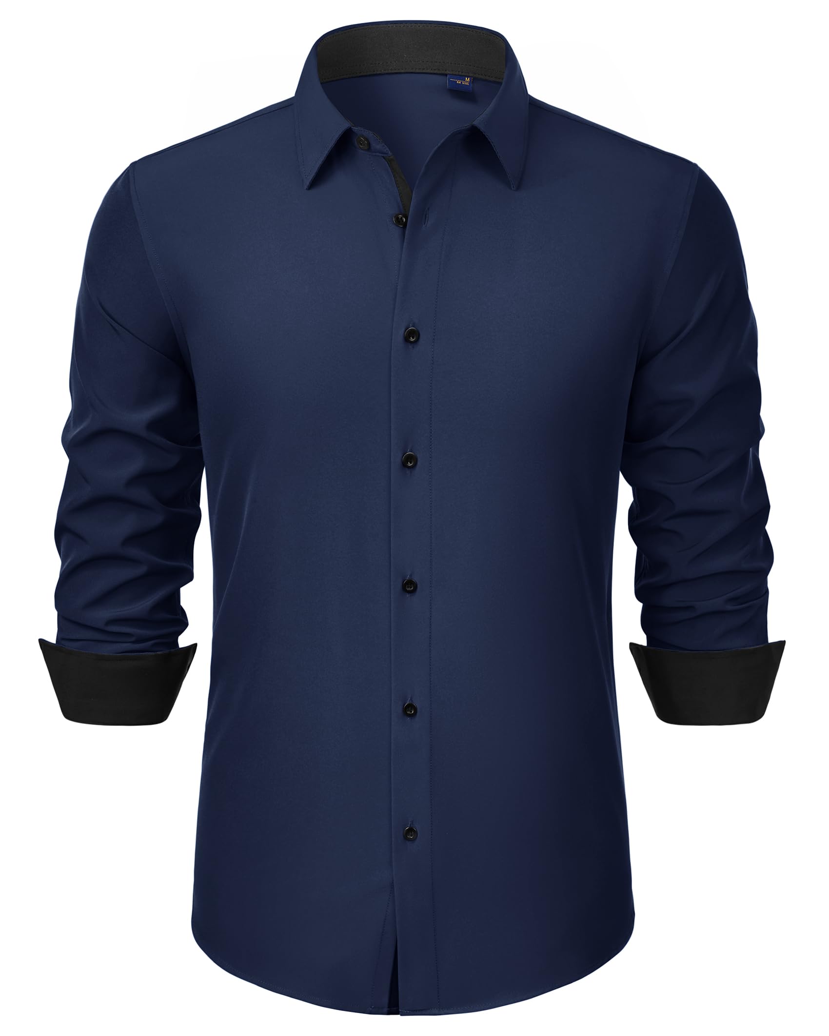 J.VER Hemd Herren Langarm Business Casual Hemden Knitterfreies Stretchhemd Regular Fit Freizeithemd Bügelfrei Unifarben Anzughemd Alltag Oberhemden