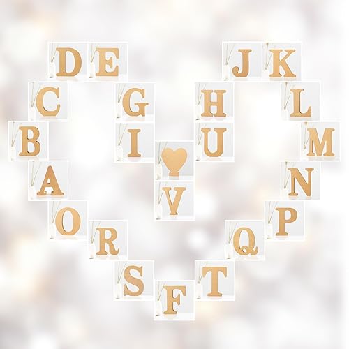 Miniatura 7 de AOCEAN Letras de madera diseñables de 8 pulgadas, letras de madera sin terminar para decoración de pared, letras decorativas de pie, rebanadas,