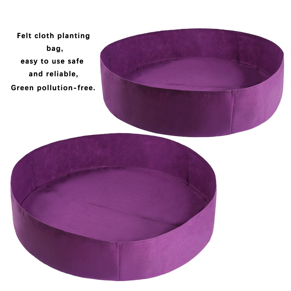 HEEPDD Sac de Culture en Feutre, Sac de Plantation, de Jardin 100 Gallons, Respirant avec Poignées pour Légumes, Tomate, Pomme de Terre, Carotte, 127 X 30 Cm, 1 Mm, Violet