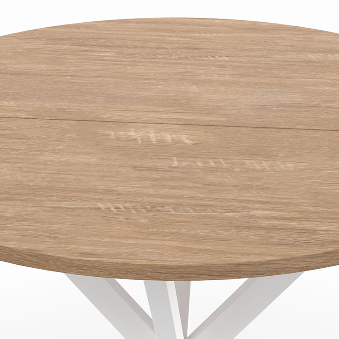 IDMarket - Table à Manger Ronde Alix 4 Personnes Pied araignée Bois et Blanc 80 cm
