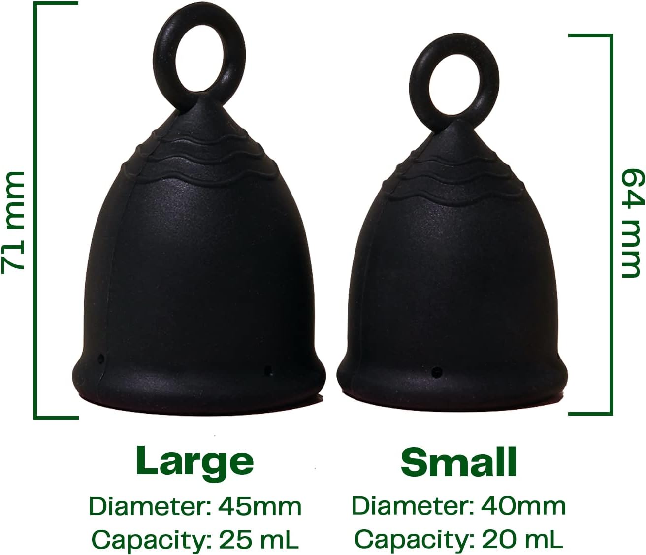 Viv Menstrual Period Cup with Ring for Easy Removal and Dark Color, Great for Beginners, Sustainable and Reusable Period Care (Large) : Health & Household