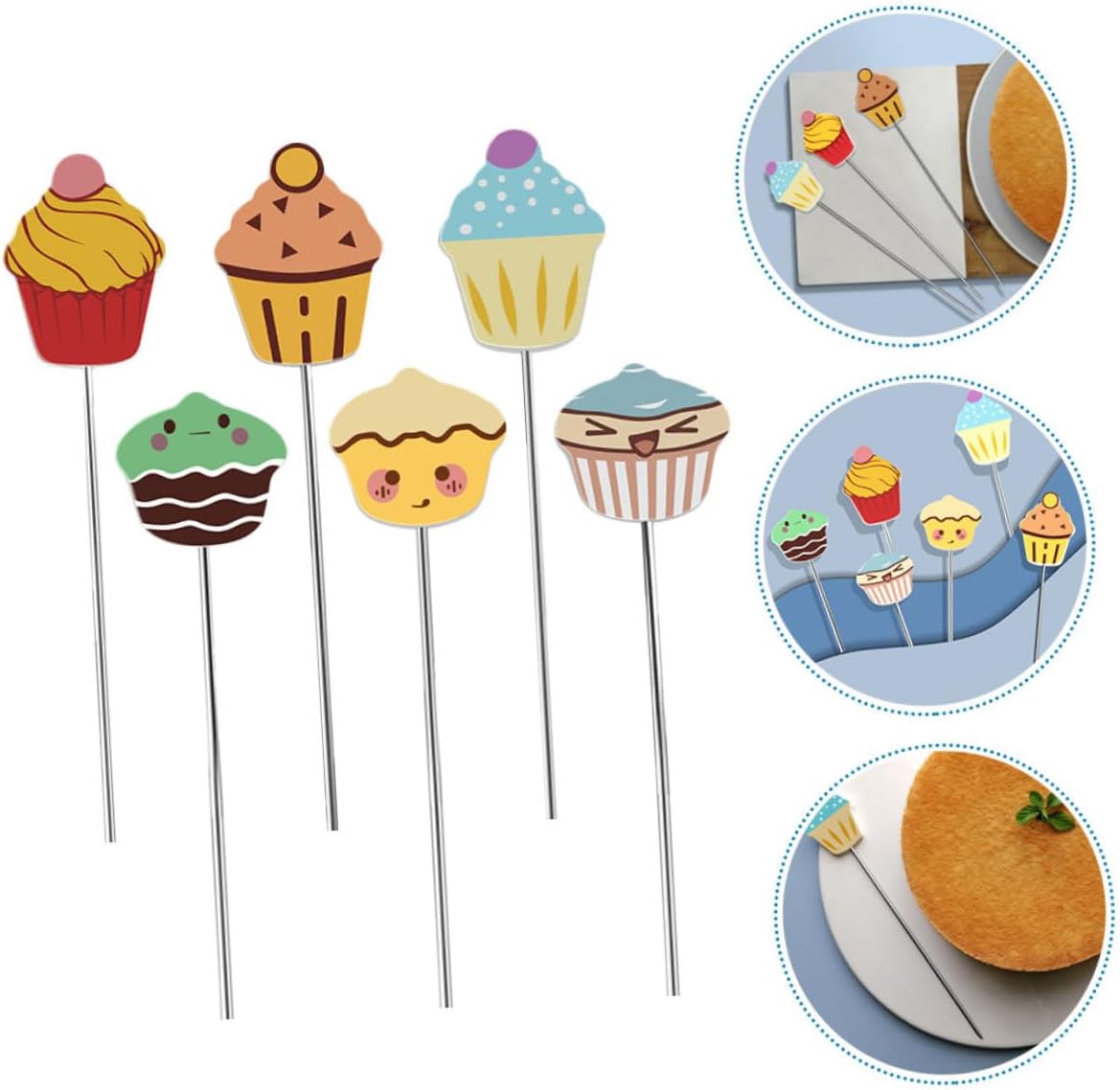 STOBAZA 6pcs Stainless Steel Cake Testing Needles Bread and Cookie Baking Probes Multifunctional Kitchen Tester for Doneness Checking Reusable Cake Probes for DIY and Professional Bakers