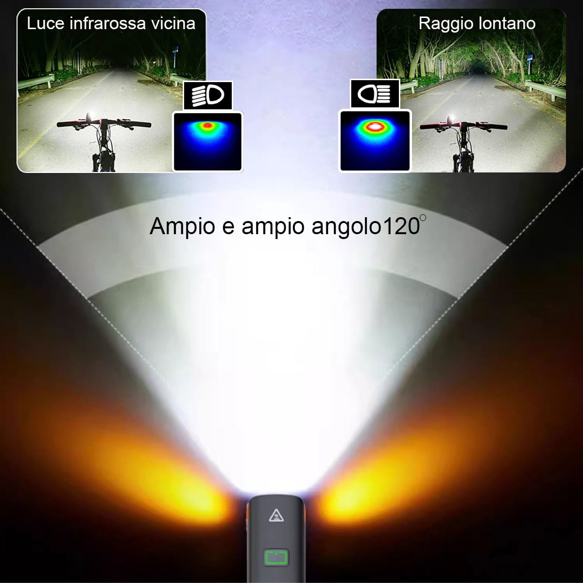 Bezprzewodowe światło rowerowe z pilotem zdalnego sterowania, przełączanie reflektorów drogowych/mijania Ultra jasne przednie światło rowerowe, lampa rowerowa LED, lampa rowerowa IPX6