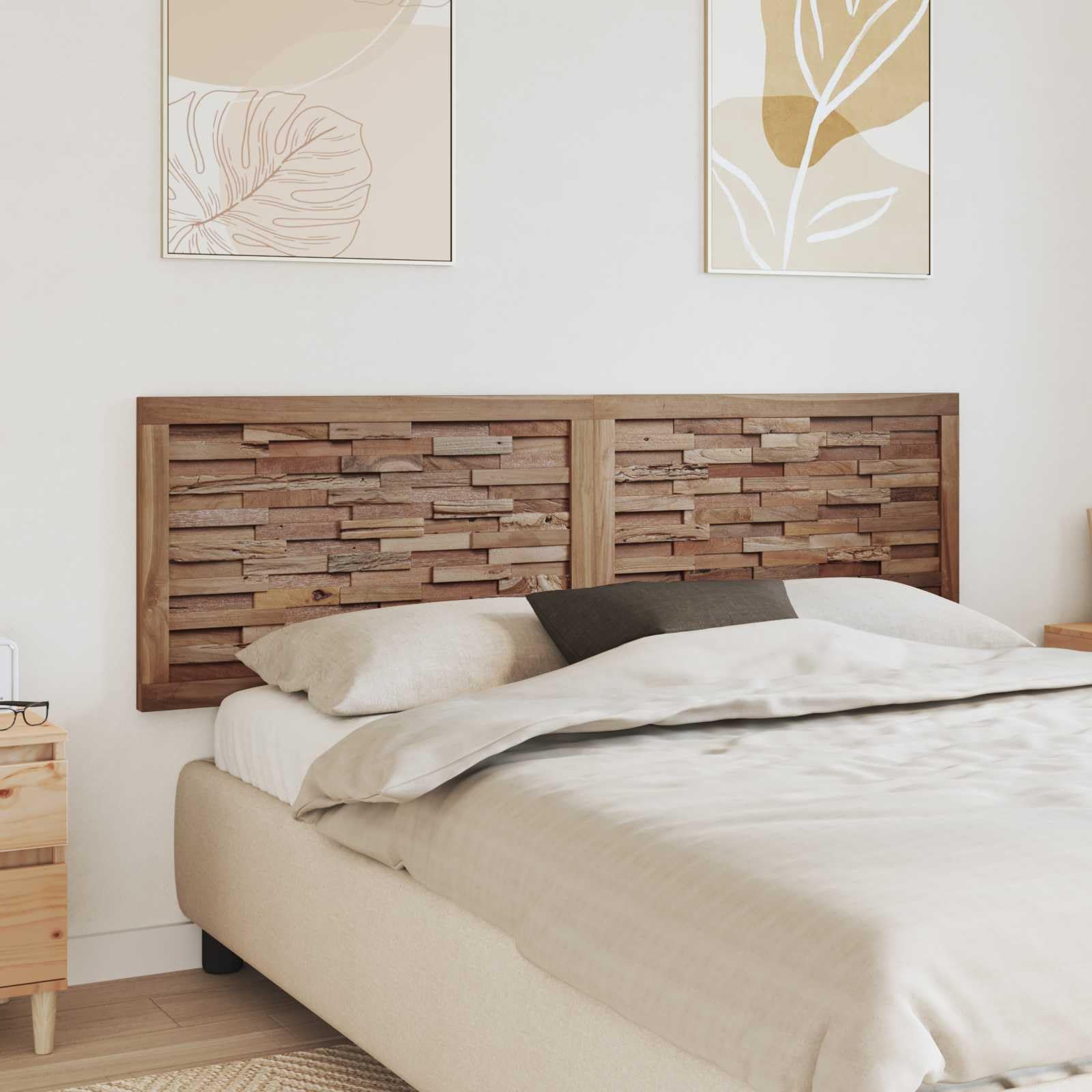 vidaXL Cabecero de Cama Natural Madera de Teca Maciza