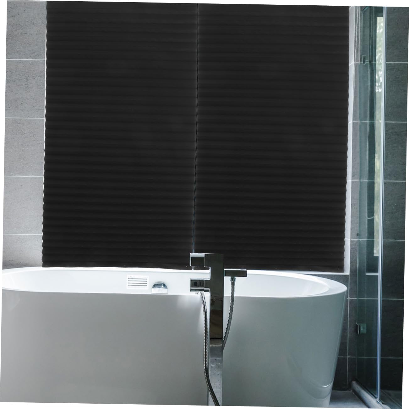 SOLUSTRE Pleated Window Shades Blackout Curtains Adhesive for Living Room Bedroom Kitchen Bathroom Media Room