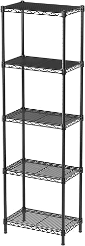 Miniatura 1 de SINGAYE Estantería de alambre de 5 niveles, estantes de almacenamiento ajustables, estantes de almacenamiento de pie para cocina, armario,