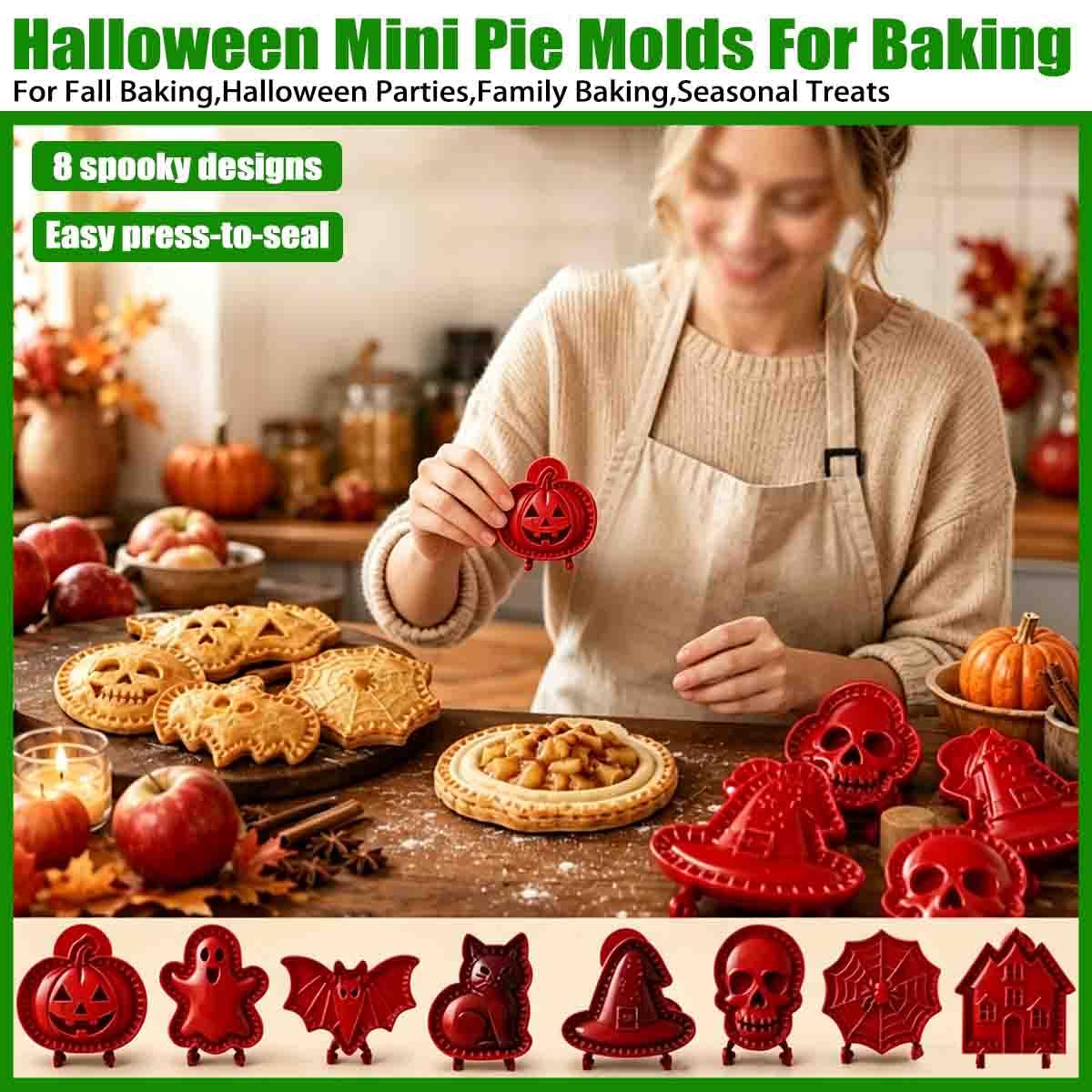 Set mit Halloween-Mini-Taschenpasteten-Formen (8 Stück)