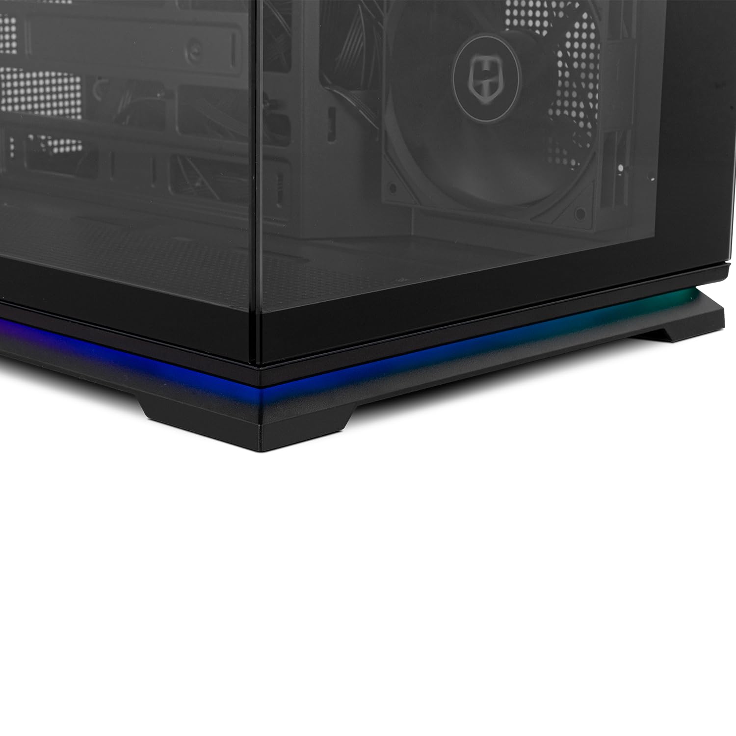 NOX XTREME PRODUCTS Hummer Galaxy - Obudowa PC, Bezramkowe Szkło Hartowane, 4 Wentylatory 120mm PWM, Miejsce na 10 Wentylatorów, USB-C i USB 3.0, Kontroler Hub ARGB, ATX/M-ATX/ITX, Czarny