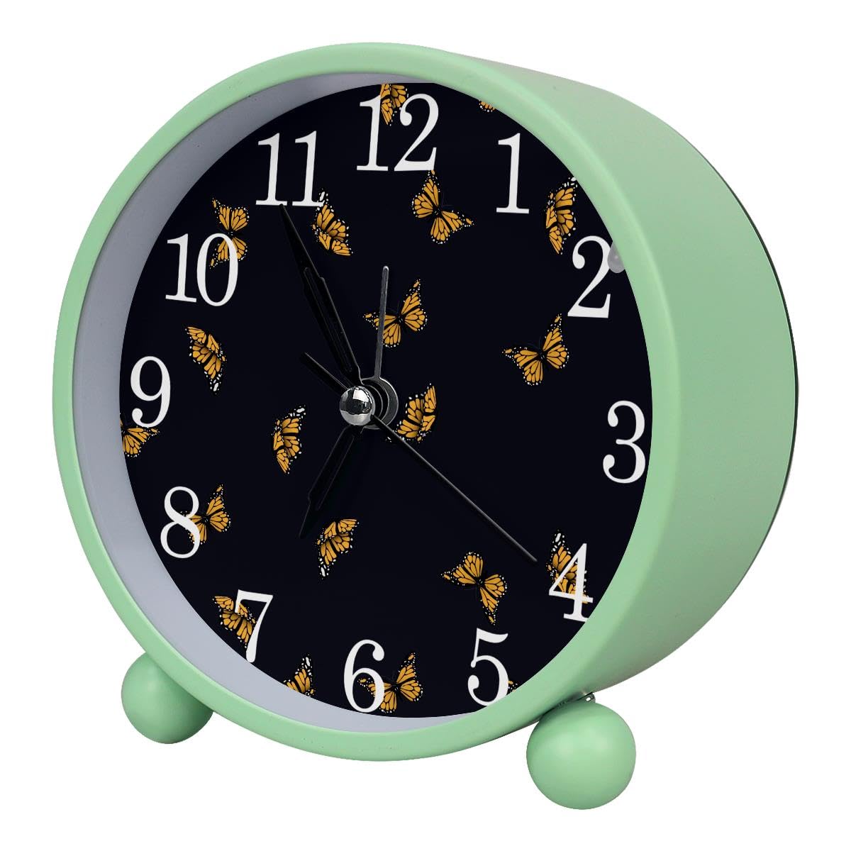 Luoweisi Alarm Clock Butterflies, Silent Non-Ticking with Night Light