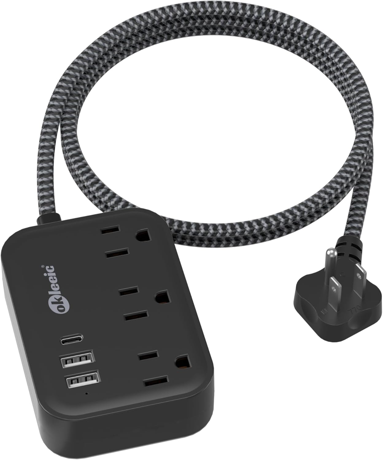 Pink Power Strip - 5Ft Extension Cord with 3 USB(1 USB C) Charging Station and 3 Outlets, Pink Desk Accessories for Cruise Travel Cute Kawaii College Dorm Desk Home Essentials
