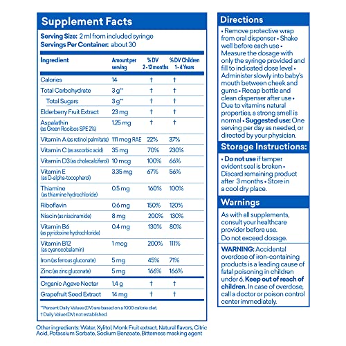 Coracue Immune Support Liquid Multivitamin (2Oz) & Calmco Infant & Child Probiotic Drops (0.54Oz) Combo Pack #TOP4