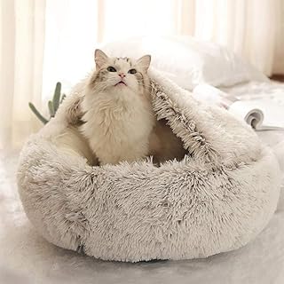 Dailing Cat Bed Dog Bed Pet Bed Fluffy Plush Pet Cave Bed Cushion Cuddle Cozy Pet Nest Pet Round Basket Bed Sleeping Bed Mat For Small Dogs Cats Kitten Puppy Non-Slip Bottom Coffee Liner Cloth