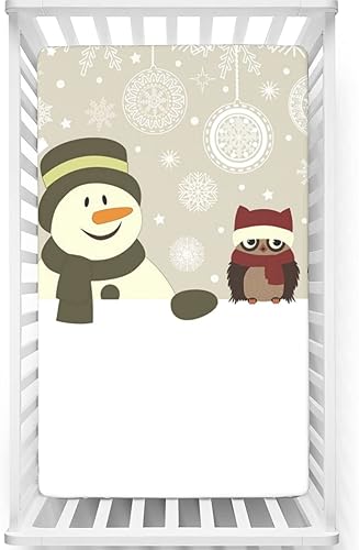 Sábana bajera ajustable para cuna con temática navideña, sábana bajera estándar para cuna, suave y elástica, sábana bajera para colchón de cuna o