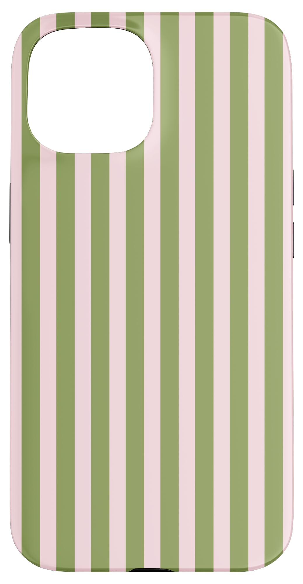 Olive Green and Pink Stripes Vertical Lines Preppy Aesthetic Case for iPhone 15