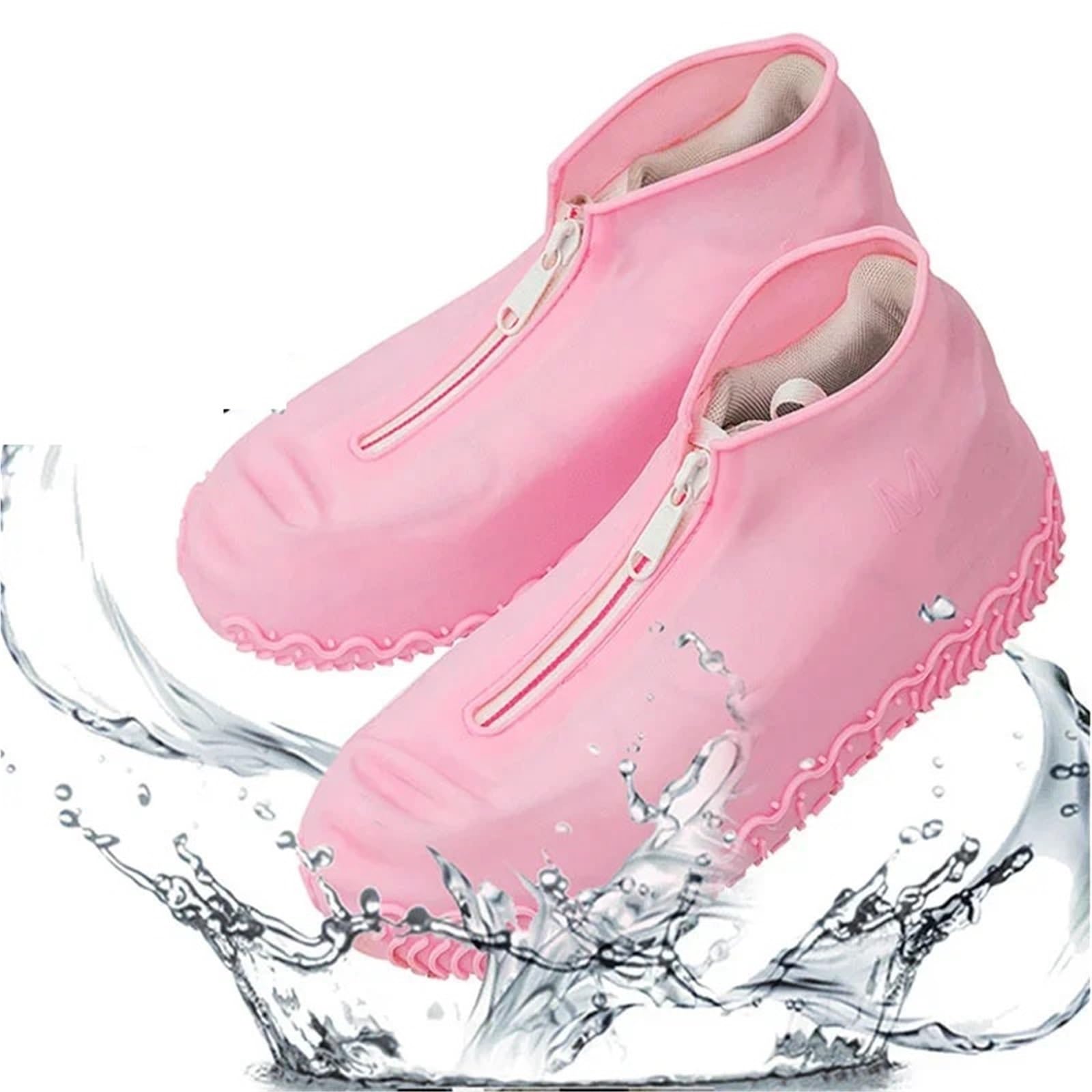 4 pares de zapatos for mujer y hombre, cubiertas con cremalleras, impermeables reutilizables for, antideslizantes silicona for lluvia para Protección