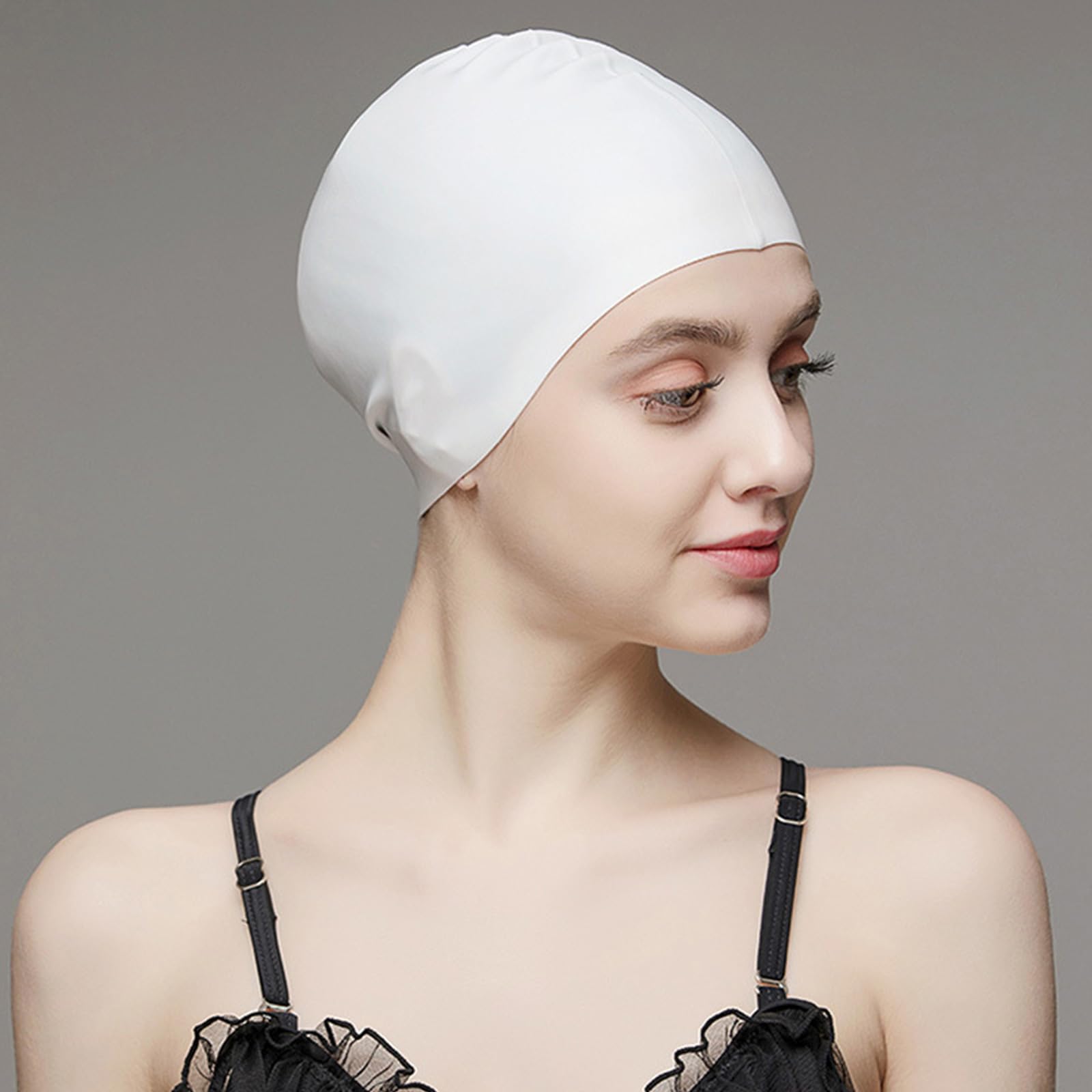 Gorros de natación de silicona de pelo largo, gorro de natación elástico unisex