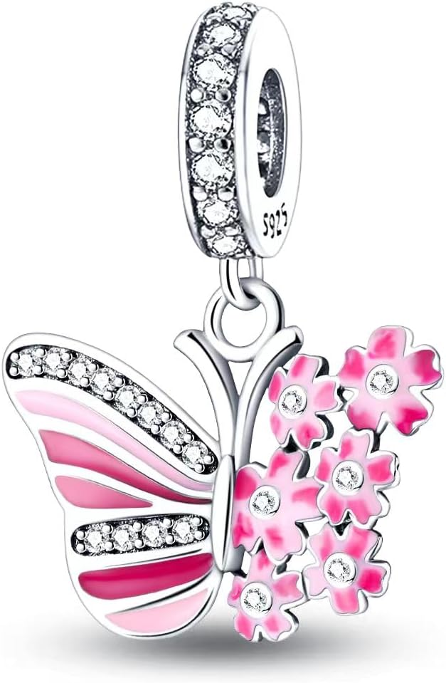MICOO 925 Sterling Silver Charms for Bracelets and Necklace,Butterfly Music Dangle Pendants Beads Charms Jewelry Gift for Women,Fit Pandora European Bracelets