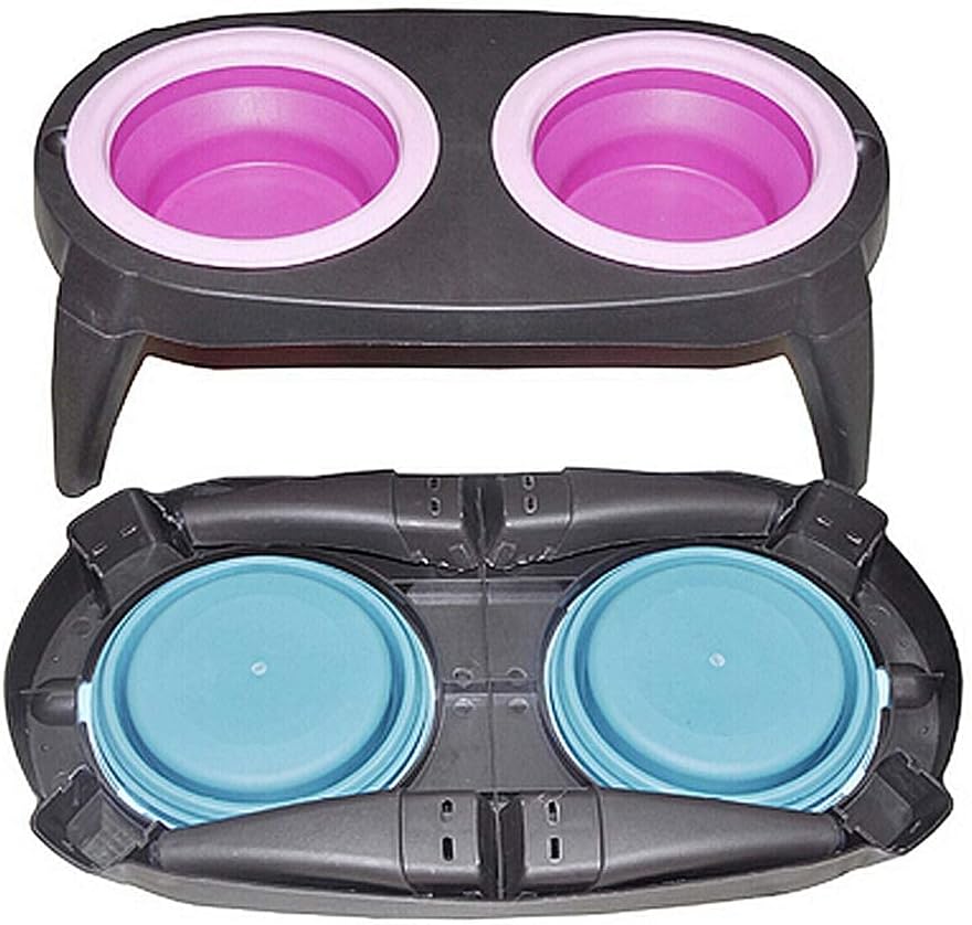 Dog Bowl Pet Feeding Station, Stainless Steel Water and Food Bowls with Non Skid Spill Silicone Mat image 5