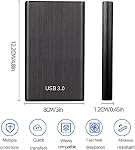External Hard Drive 2 TB, Portable Hard Drive Plug and Play 2TB, USB 3.0 Data Cable, Data Storage, Compatible with PC/Laptop/Mac os. (Black