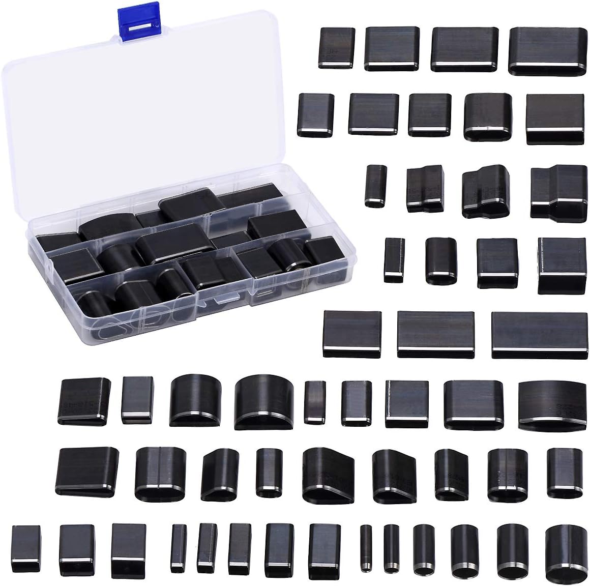 52Pcs Shape Style One Hole Hollow Punch Cutter Set for DIY Leather Craft , Black