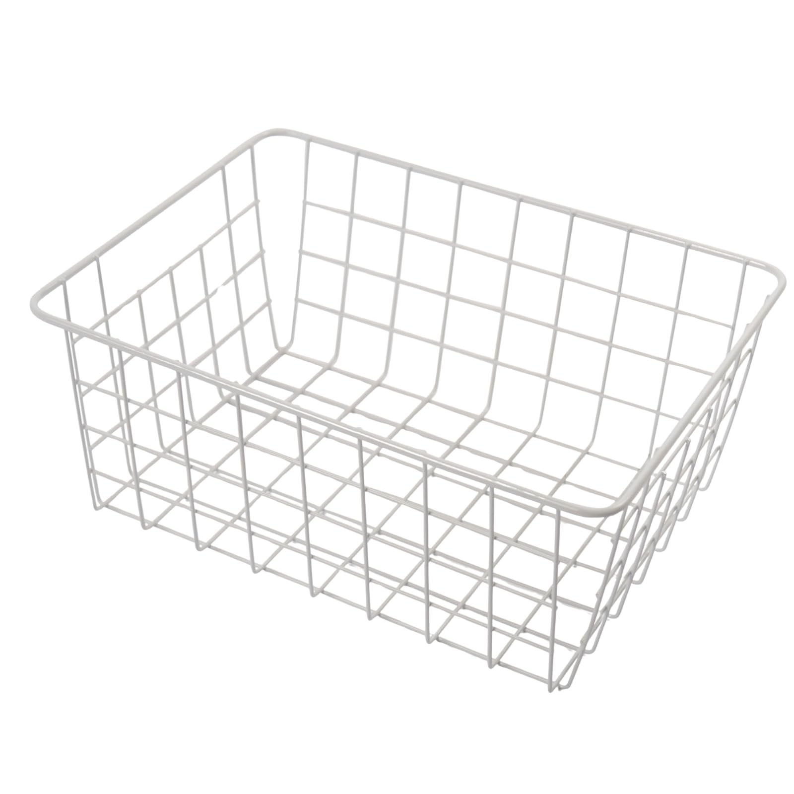 Ohs White Wire Basket Storage, Small Wire Basket For Kitchen Storage Pantry Bathroom Cupboards Organising Vegetable Rack Metal Kitchen Storage Rack Basket