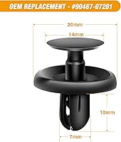 Vista 3 de GOOACC GRC-32 100 Pcs 100pcs Type Retainer for Lexus Toyota Body, Splash Shield Clips 90467-07201 Replacement, Quality Nylon Push Rivets with Bonus