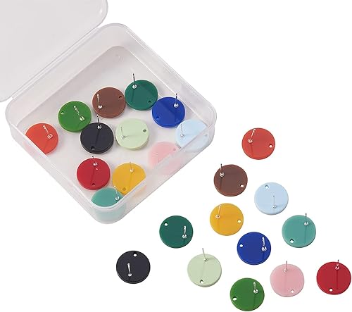 Vista 11 de Airssory 5 pares de aretes ovalados de latón chapado en oro de 18 quilates de 0.689 x 0.512 in para mujer, aretes para hacer joyas