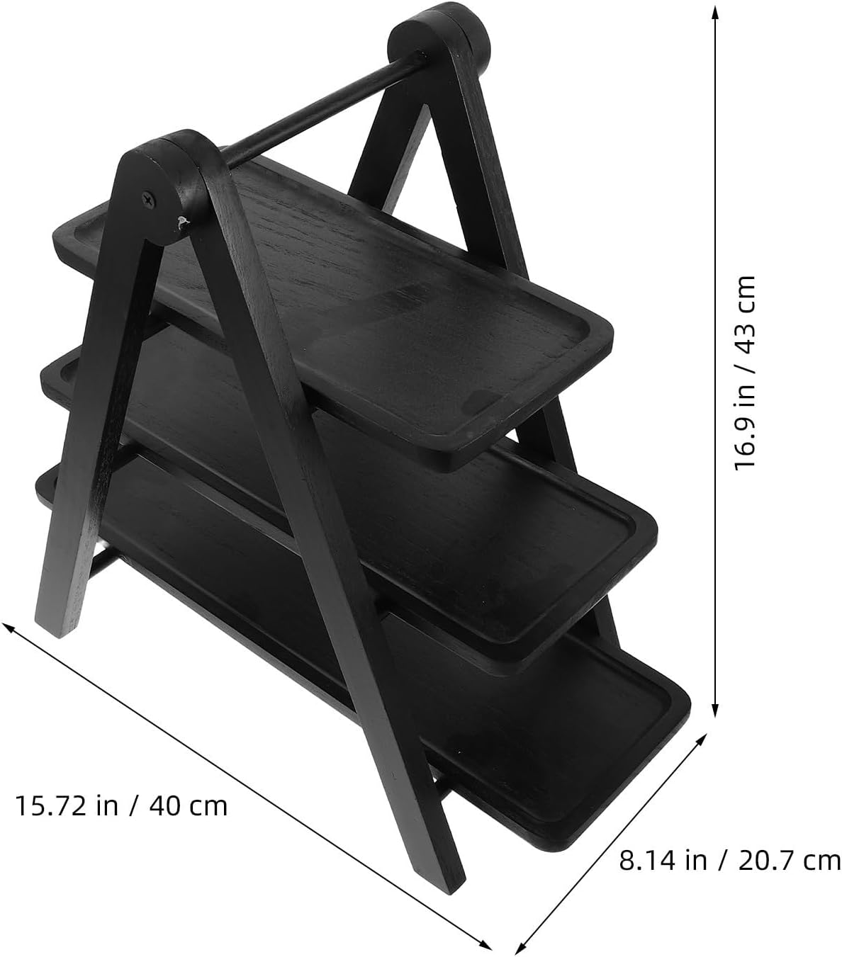 Foldable Three Tier Wooden Serving Tray Stand for Desserts