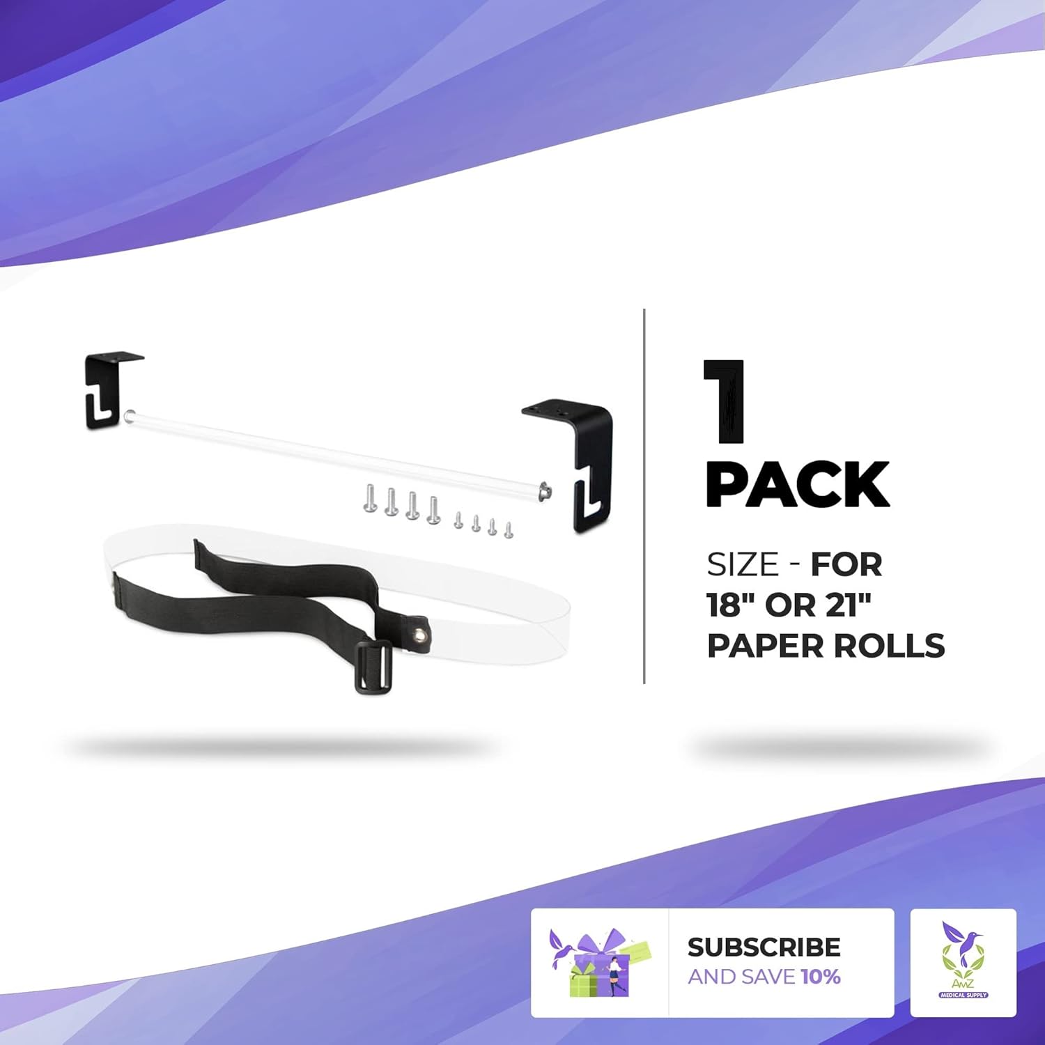 Dukal Table Paper Dispenser. Reusable Table Paper Holder for 18" or 21" Paper Polls. Massage Table Paper Roll Holder. Massage Bed Paper Roll Holder. Easily attaches.
