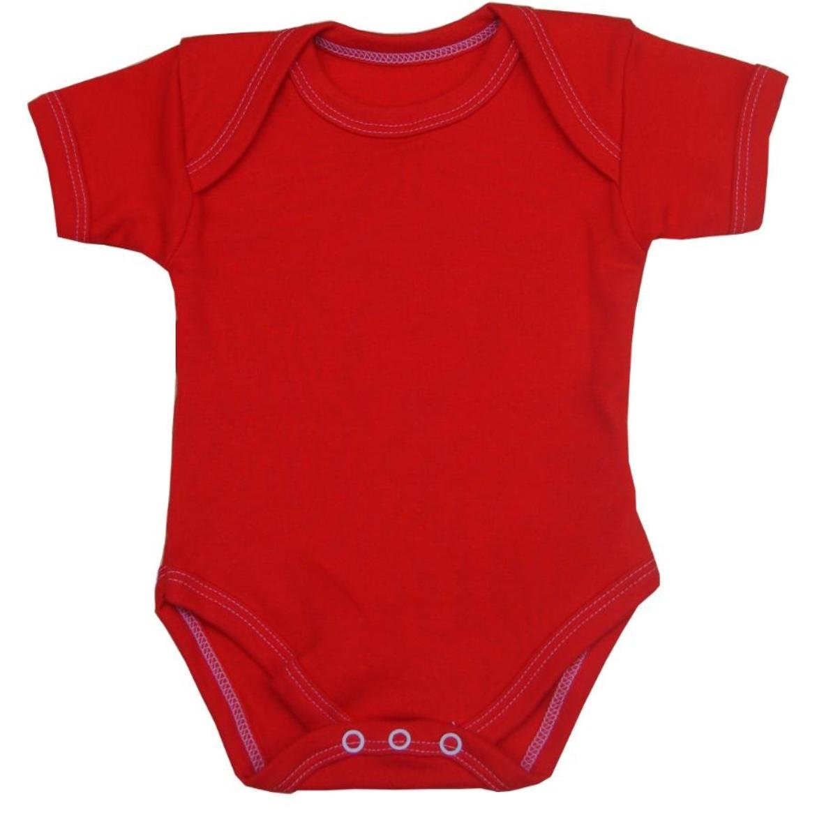 BabyPrem 1 'One' Plain Coloured Baby Bodysuit/Vest Newborn -12 months RED 0-3