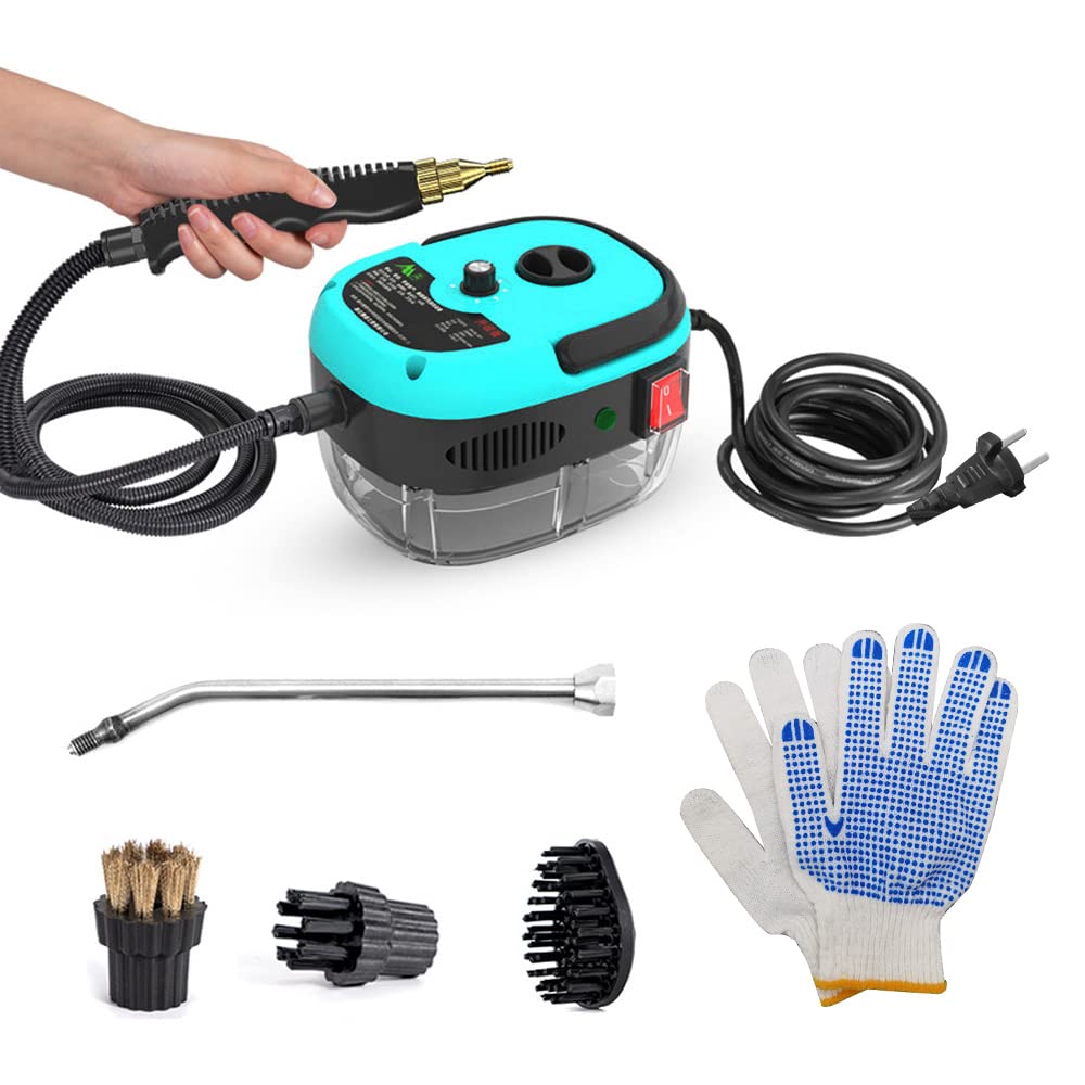 Irishom 2500W Portable Handheld Steam Cleaner High Temperature Pressurized Steam Cleaning Machine with Brush Heads and Gloves for Kitchen Furniture Bathroom Car